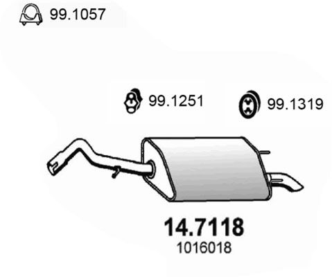 ASSO Глушитель выхлопных газов конечный 14.7118