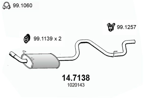 ASSO galinis duslintuvas 14.7138