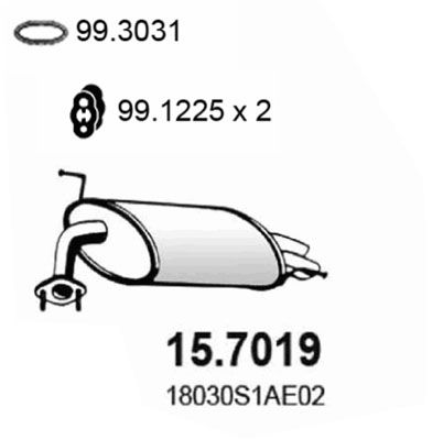 ASSO Глушитель выхлопных газов конечный 15.7019