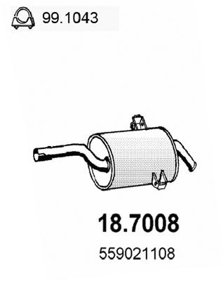 ASSO Глушитель выхлопных газов конечный 18.7008