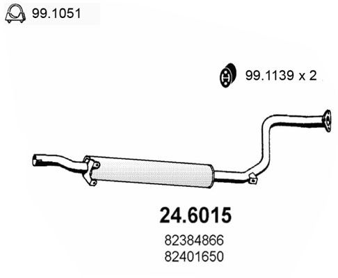 ASSO Средний глушитель выхлопных газов 24.6015