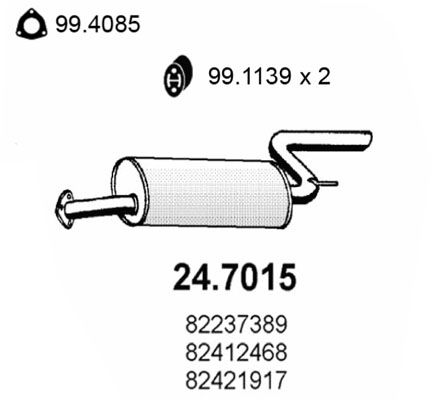 ASSO Глушитель выхлопных газов конечный 24.7015
