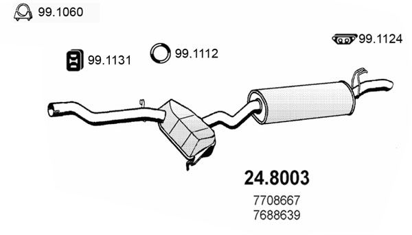 ASSO Средний / конечный глушитель ОГ 24.8003