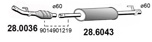 ASSO katalizatoriaus keitiklis 28.0036