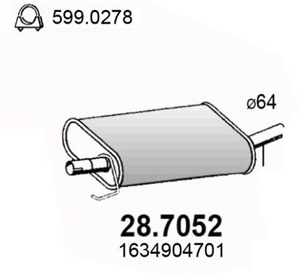 ASSO Глушитель выхлопных газов конечный 28.7052