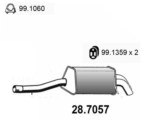 ASSO Глушитель выхлопных газов конечный 28.7057