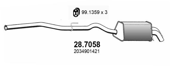 ASSO Глушитель выхлопных газов конечный 28.7058