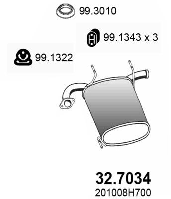 ASSO Глушитель выхлопных газов конечный 32.7034