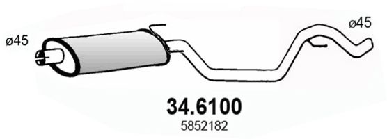 ASSO Средний глушитель выхлопных газов 34.6100
