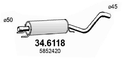 ASSO Средний глушитель выхлопных газов 34.6118