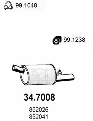 ASSO Глушитель выхлопных газов конечный 34.7008