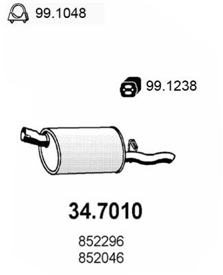 ASSO Глушитель выхлопных газов конечный 34.7010