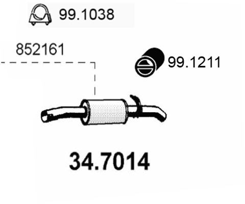 ASSO galinis duslintuvas 34.7014