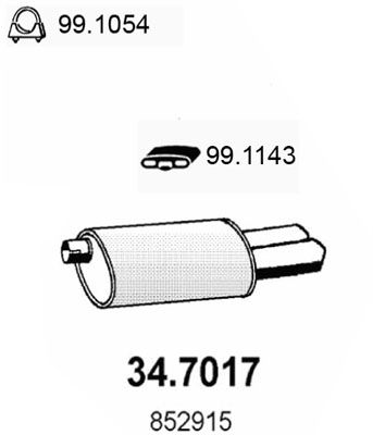 ASSO Глушитель выхлопных газов конечный 34.7017
