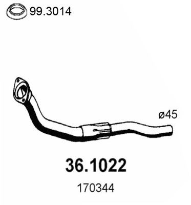 ASSO Труба выхлопного газа 36.1022