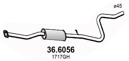 ASSO Средний глушитель выхлопных газов 36.6056