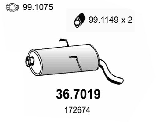 ASSO galinis duslintuvas 36.7019