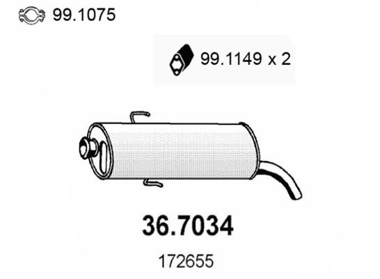 ASSO galinis duslintuvas 36.7034