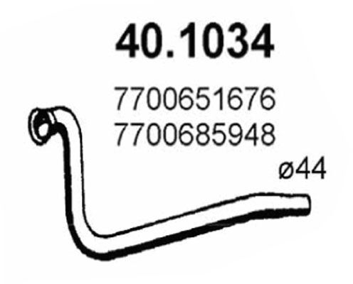 ASSO Труба выхлопного газа 40.1034