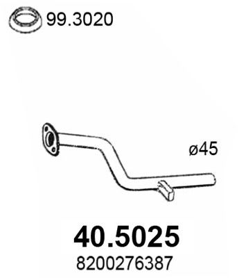 ASSO Труба выхлопного газа 40.5025