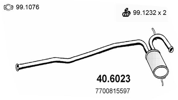 ASSO Средний глушитель выхлопных газов 40.6023