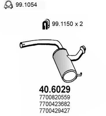 ASSO Средний глушитель выхлопных газов 40.6029