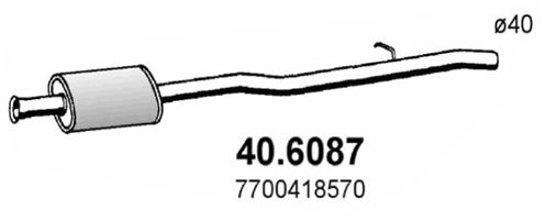 ASSO Средний глушитель выхлопных газов 40.6087