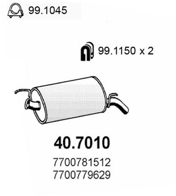 ASSO Глушитель выхлопных газов конечный 40.7010