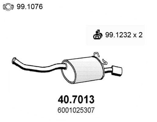 ASSO Глушитель выхлопных газов конечный 40.7013