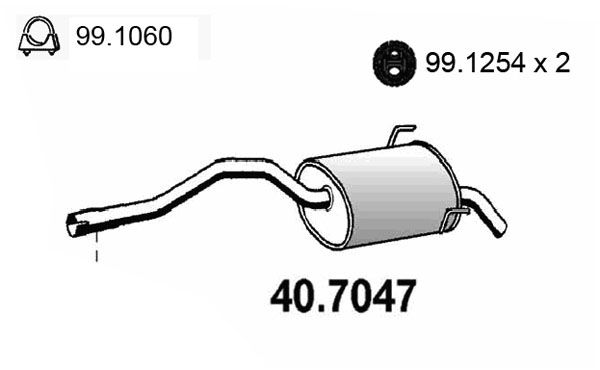 ASSO Глушитель выхлопных газов конечный 40.7047