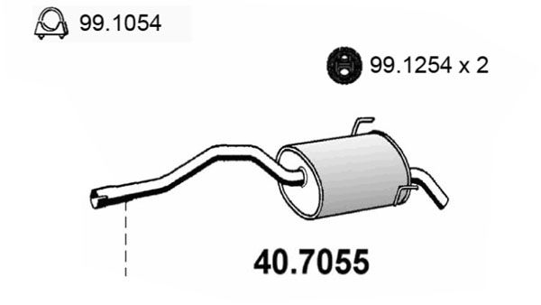 ASSO Глушитель выхлопных газов конечный 40.7055