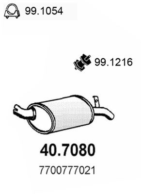 ASSO Глушитель выхлопных газов конечный 40.7080