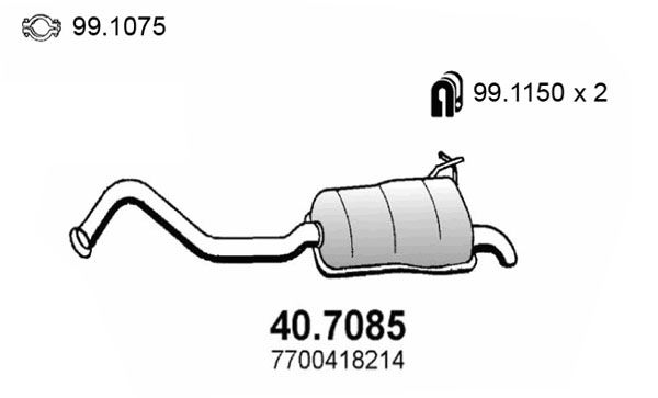 ASSO Глушитель выхлопных газов конечный 40.7085