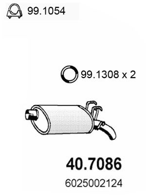 ASSO Глушитель выхлопных газов конечный 40.7086