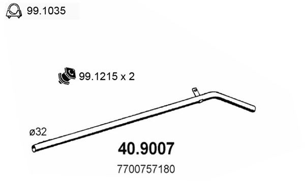 ASSO Труба выхлопного газа 40.9007