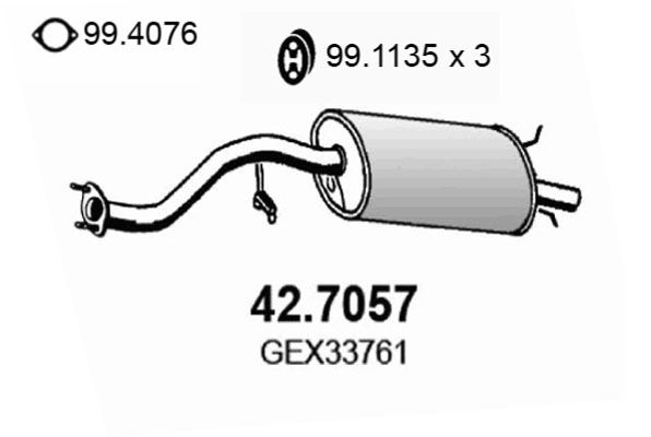 ASSO Глушитель выхлопных газов конечный 42.7057