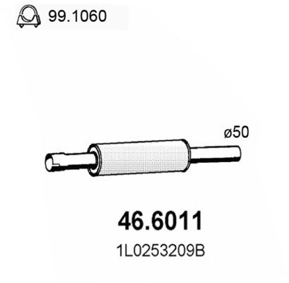 ASSO Средний глушитель выхлопных газов 46.6011