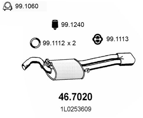 ASSO Глушитель выхлопных газов конечный 46.7020