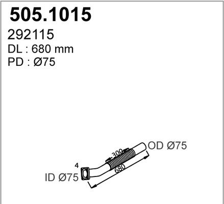 ASSO Труба выхлопного газа 505.1015