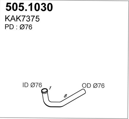 ASSO Труба выхлопного газа 505.1030