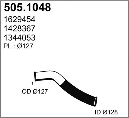 ASSO Труба выхлопного газа 505.1048
