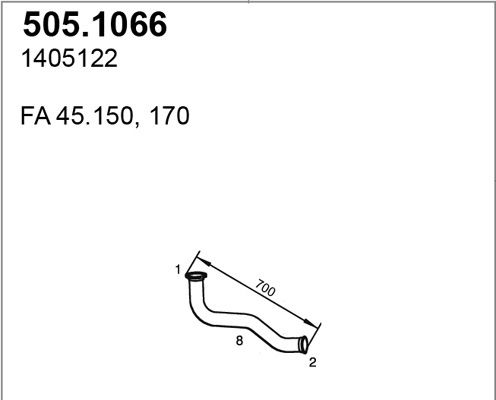 ASSO Труба выхлопного газа 505.1066