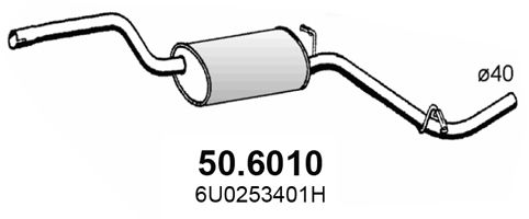 ASSO Средний глушитель выхлопных газов 50.6010