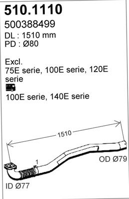 ASSO Труба выхлопного газа 510.1110