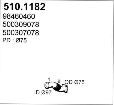 ASSO Труба выхлопного газа 510.1182