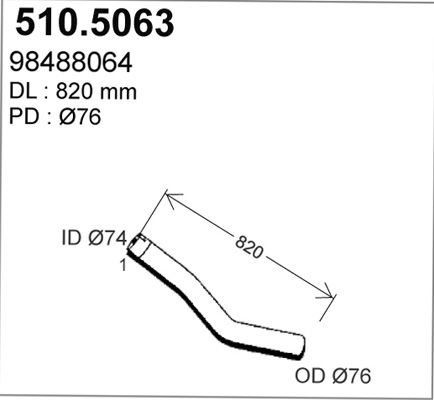 ASSO Труба выхлопного газа 510.5063