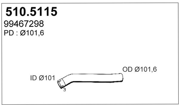 ASSO Труба выхлопного газа 510.5115