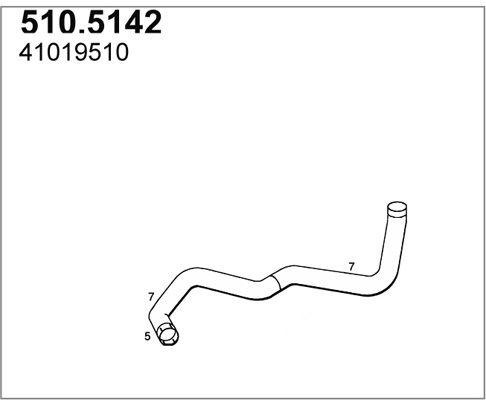 ASSO Труба выхлопного газа 510.5142