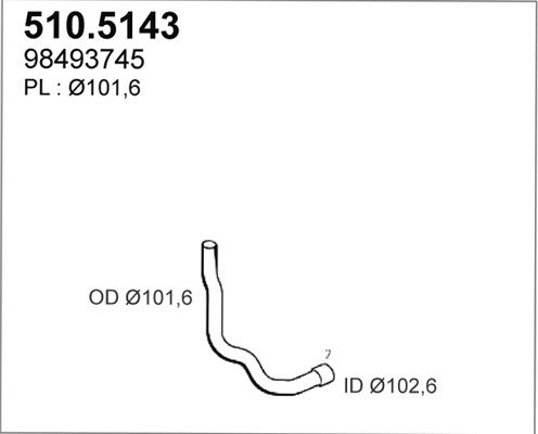 ASSO Труба выхлопного газа 510.5143