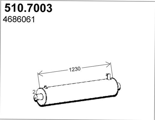 ASSO Средний / конечный глушитель ОГ 510.7003